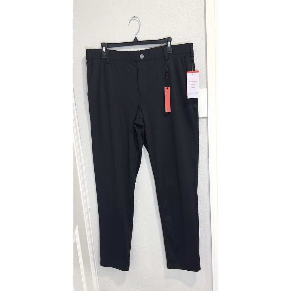 Redvanly Bradley Pull-On Trouser Men L Tuxedo Black Golf 4-Way Stretch NWT $160 - Picture 3 of 12